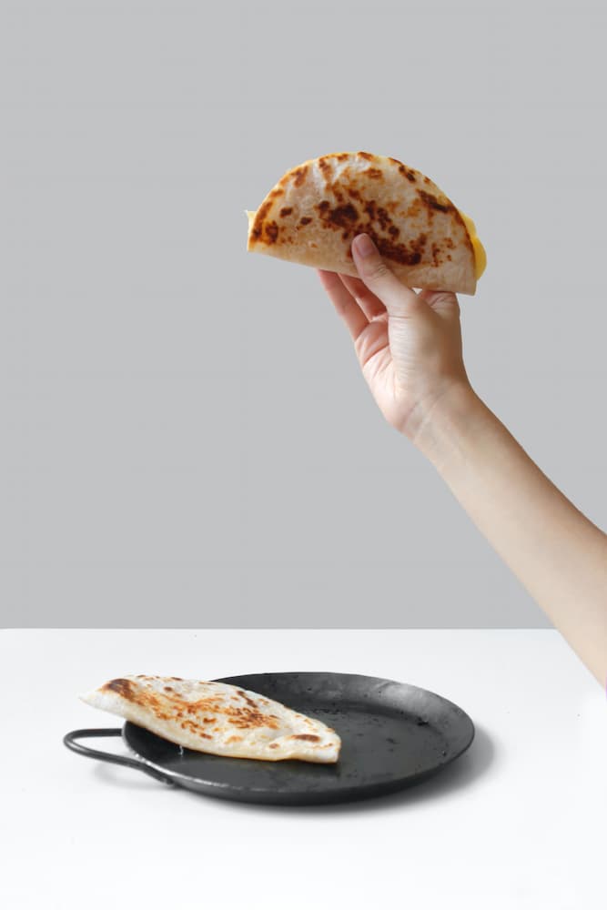 Cheesy Melty Quesadilla on a Flour Tortilla
