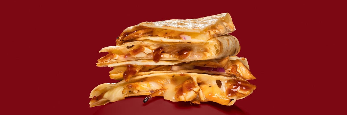 Rise & Puff barbecue chicken quesadilla stack for desktop