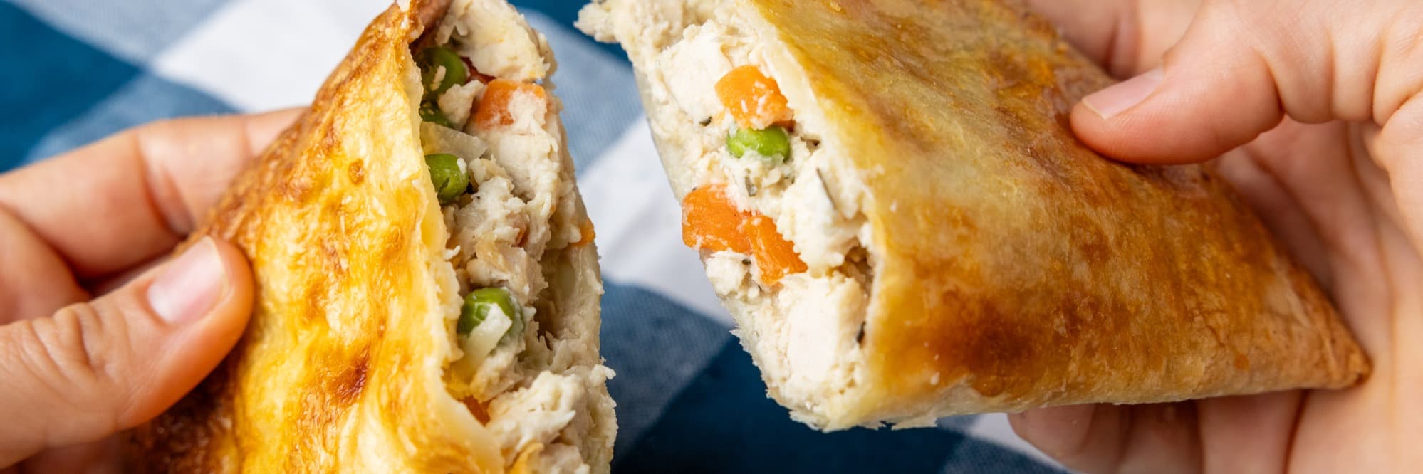 Healthy chicken pot pie showing ingredients