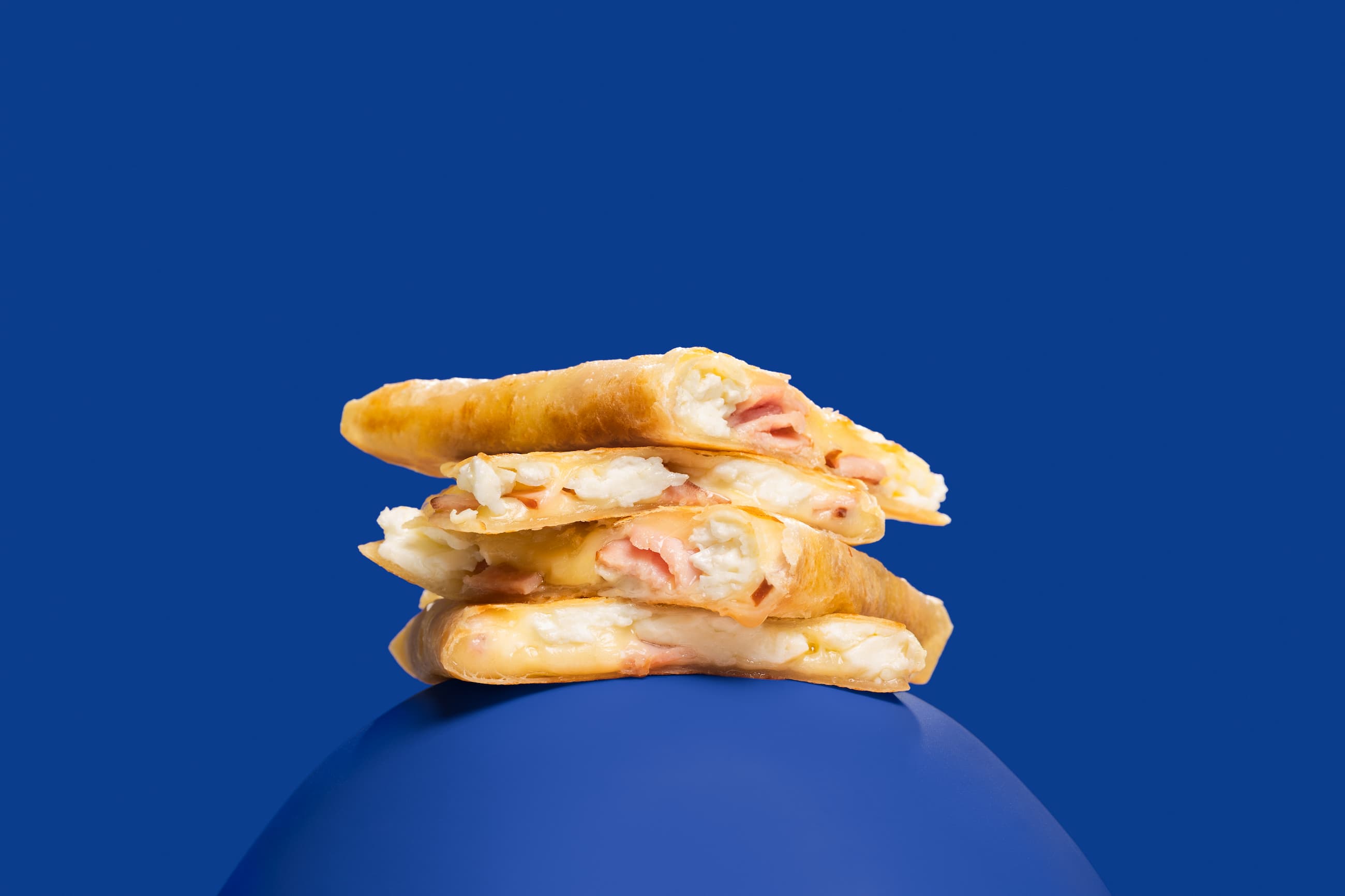 Stack of Ham Egg and Cheese Quesadilla