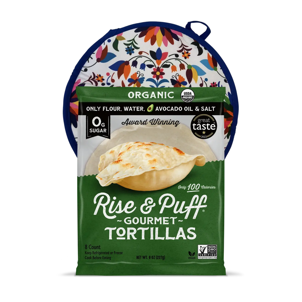 Rise & Puff Organic Gourmet Tortillas with Tortilla Warmer