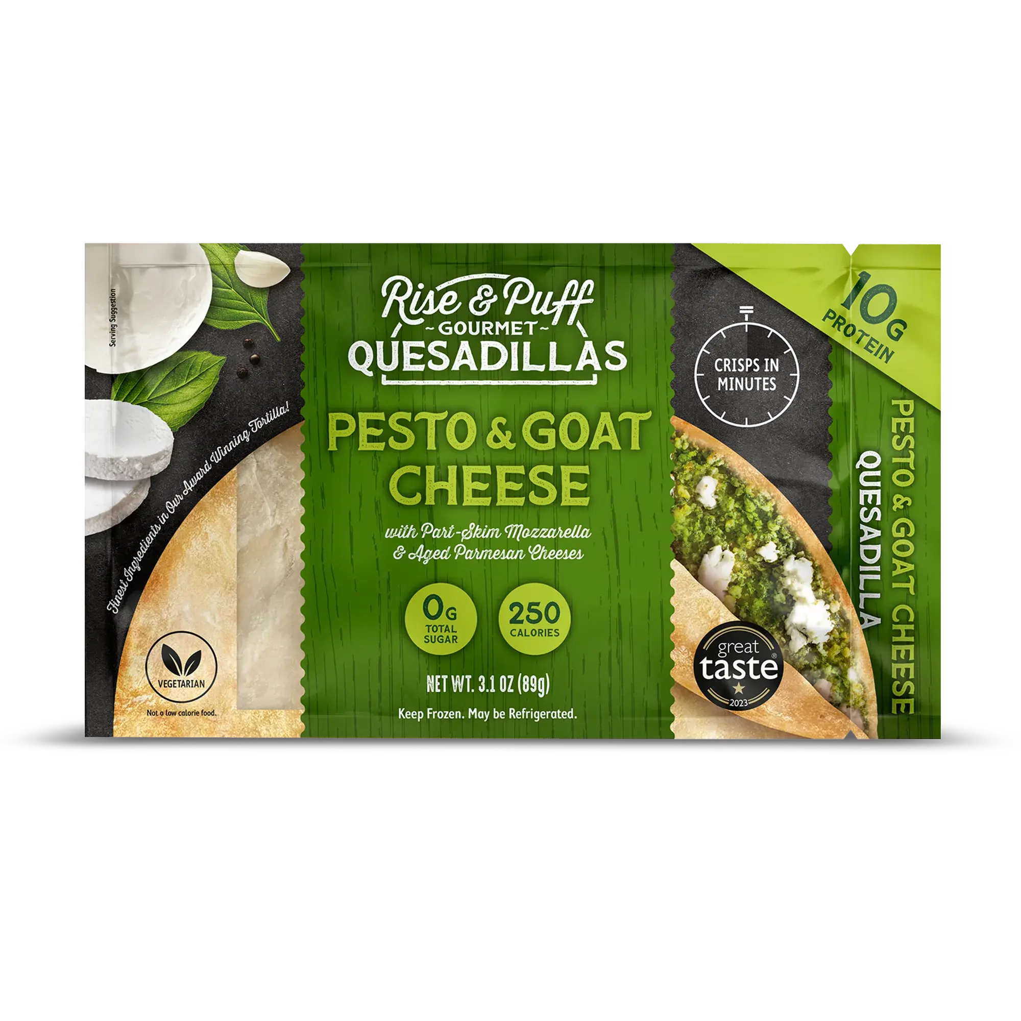 Pesto and goat cheese quesadilla