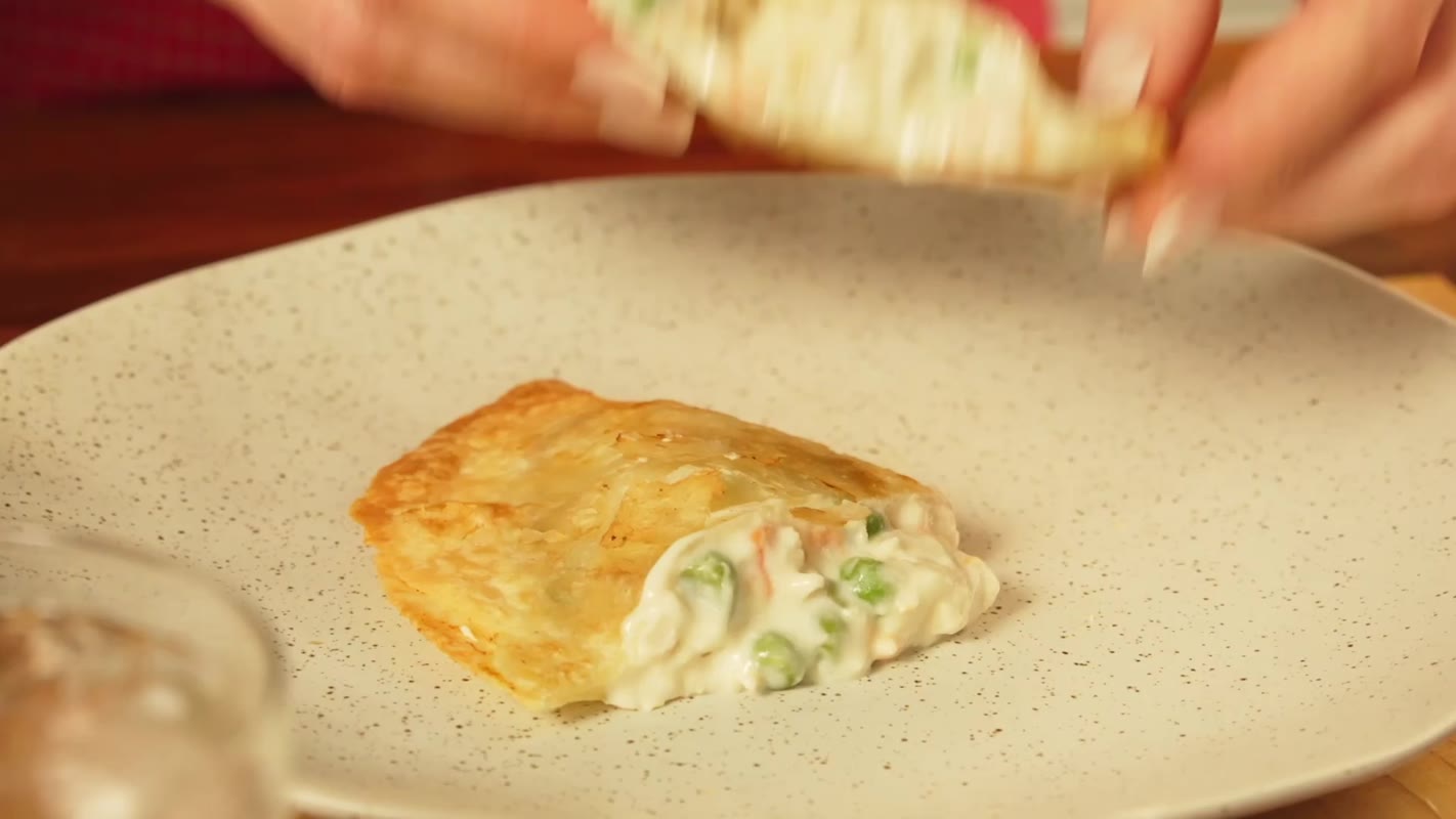 Image of healthy chicken pot pie on a plate