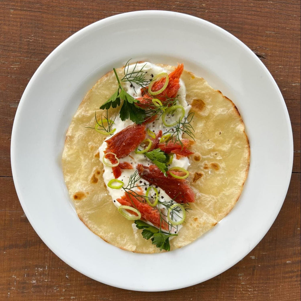 Everything Tortilla with Smoked Trout