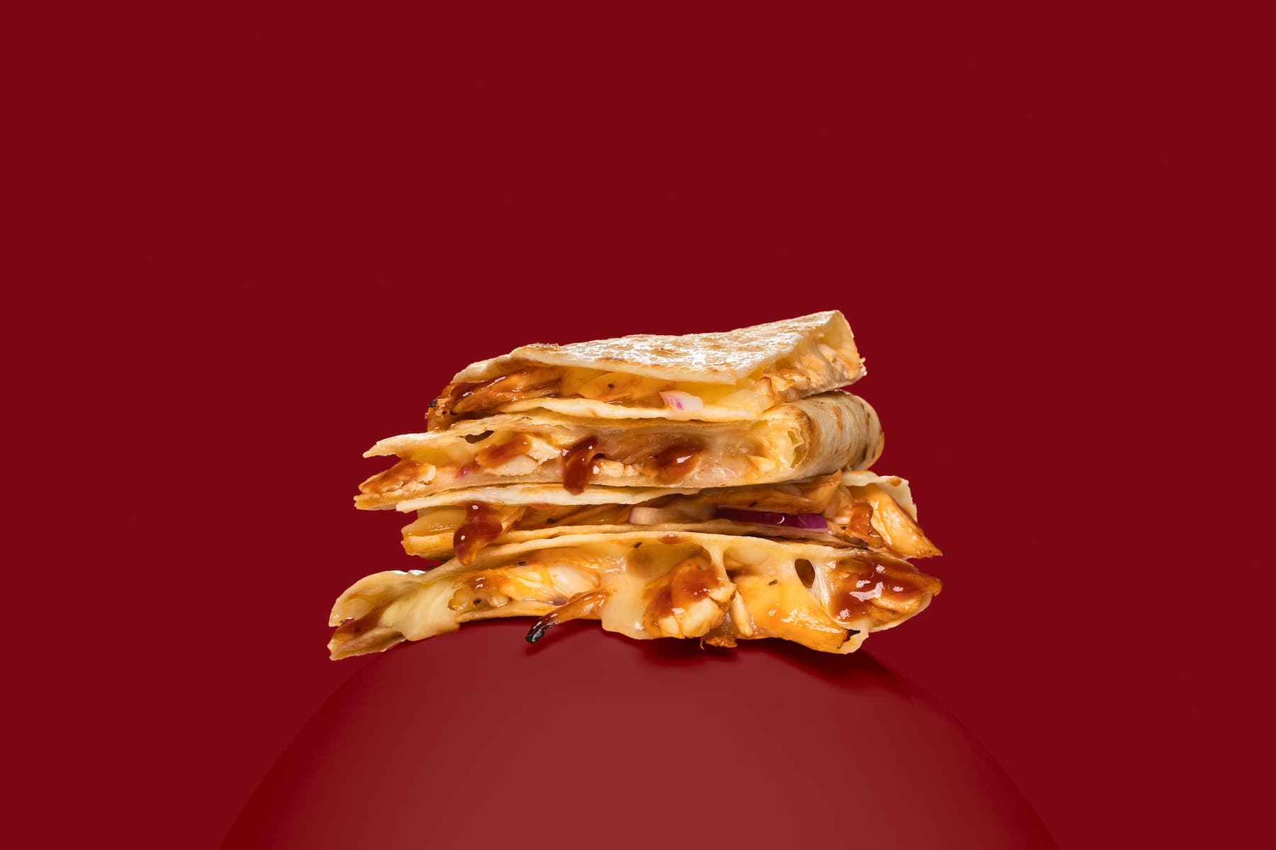 Quesadilla stack of Healthier BBQ Chicken flavors