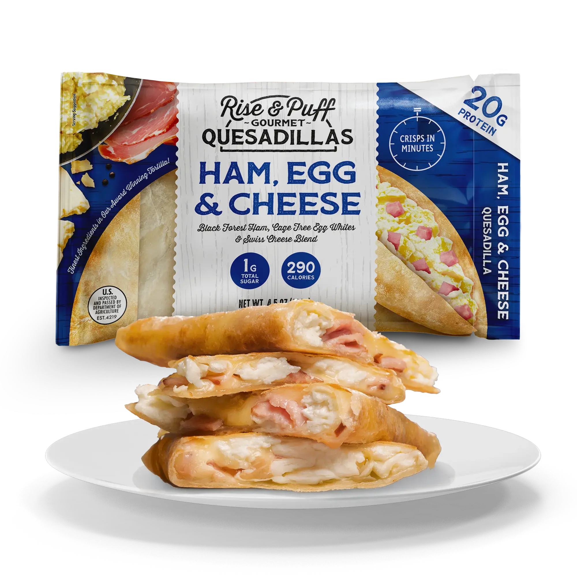 Rise & Puff Ham Egg & Cheese Breakfast Quesadilla