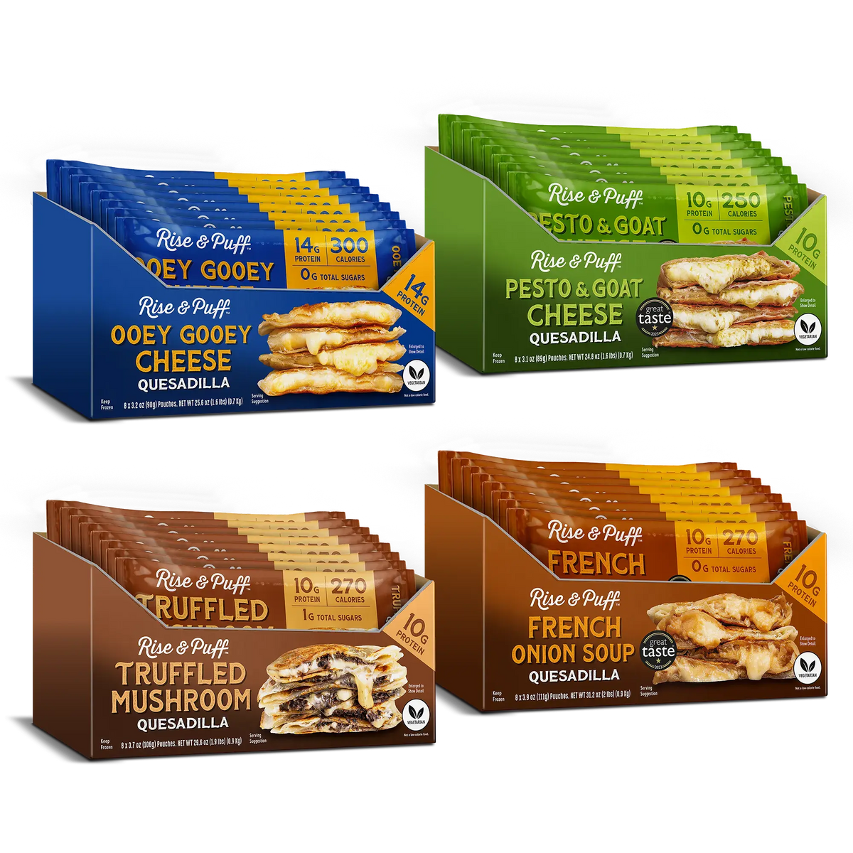 Quesadilla Veggie Protein Bundle 32 Pack | Rise & Puff