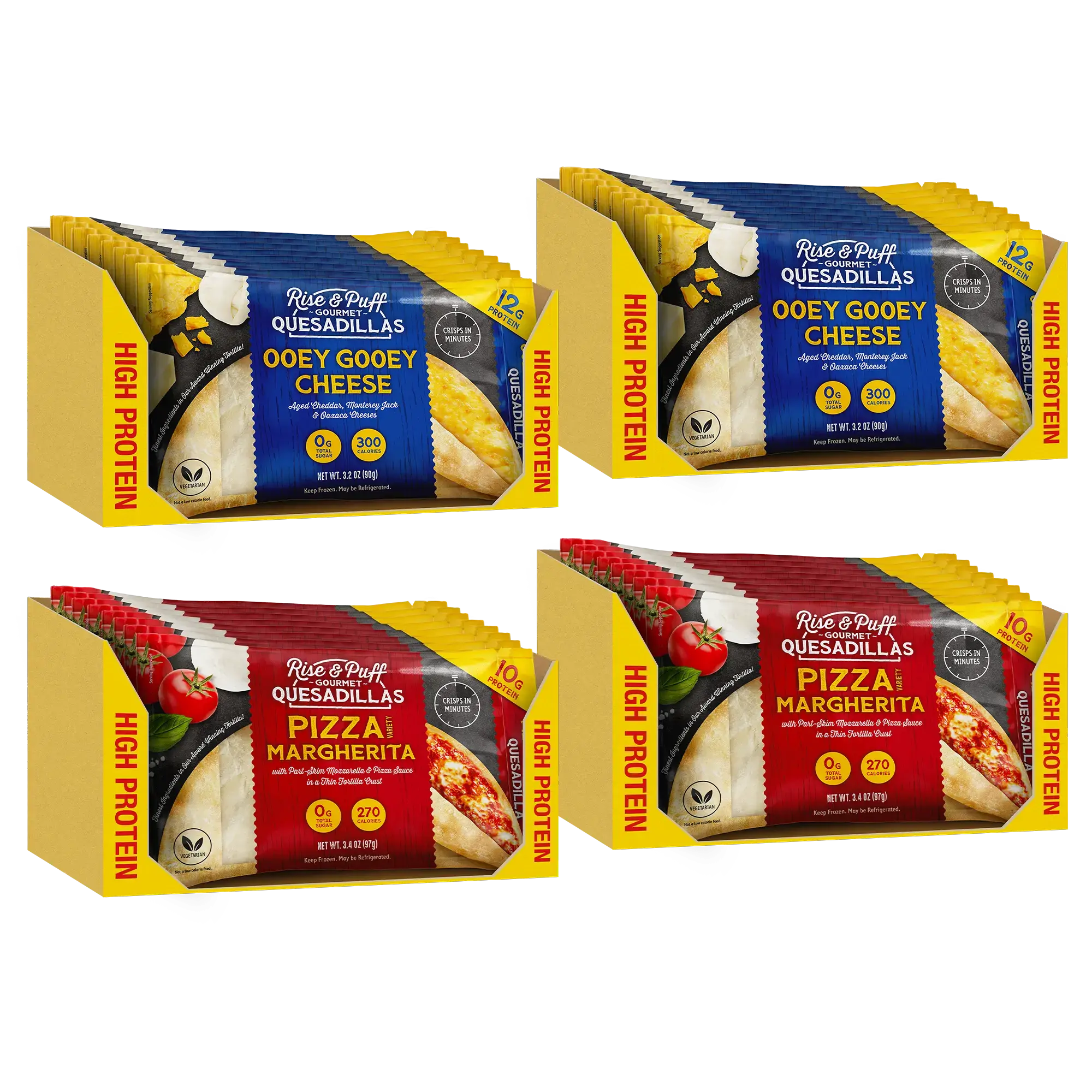 Rise & Puff Kids Lunch Box Quesadilla Bundle including 32 quesadillas