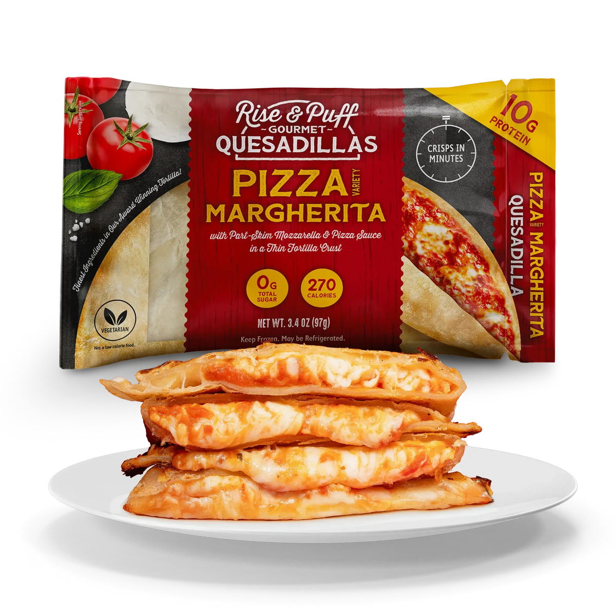 Margherita Pizza Quesadilla frozen pizza style quesadilla with real cheese and convenient meal option