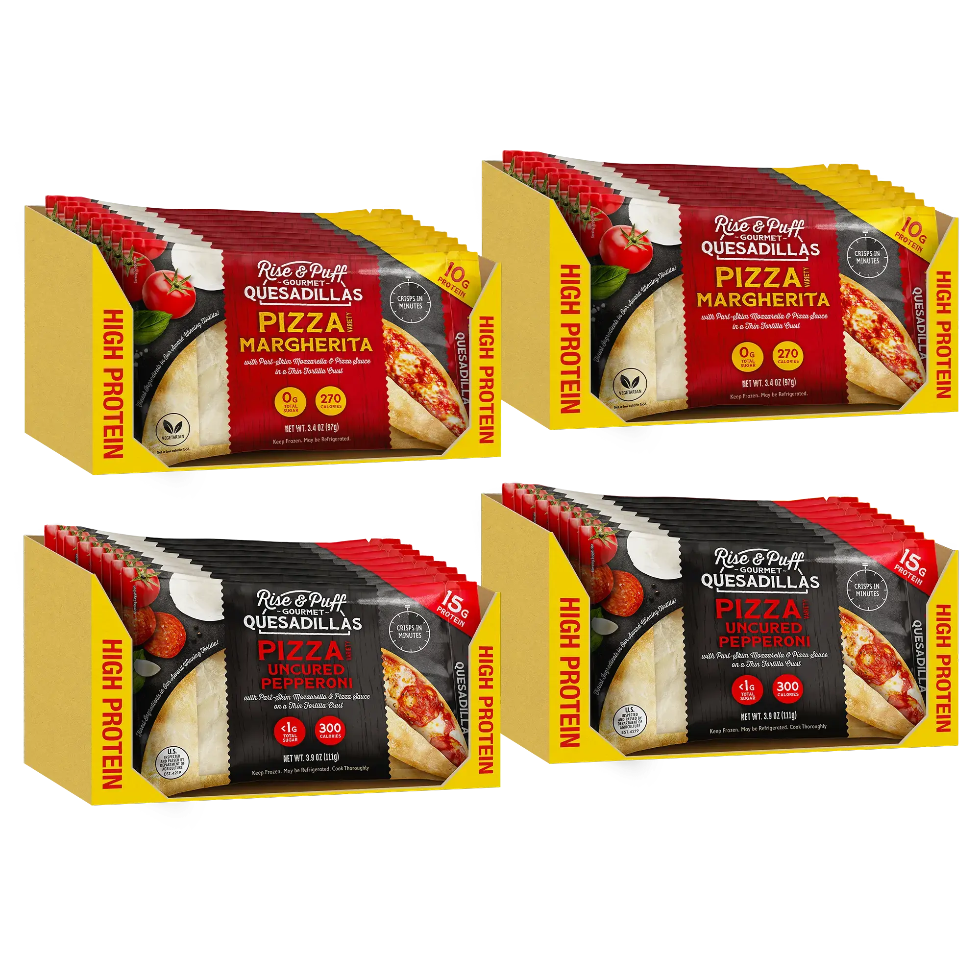 Rise & Puff Kids Pizza Night Quesadilla Bundle including 32 quesadillas