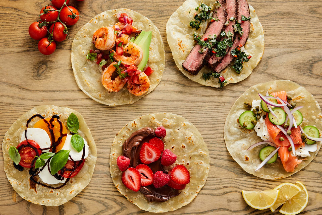 Healthy Flour Tortillas with Sweet and Savory Toppings