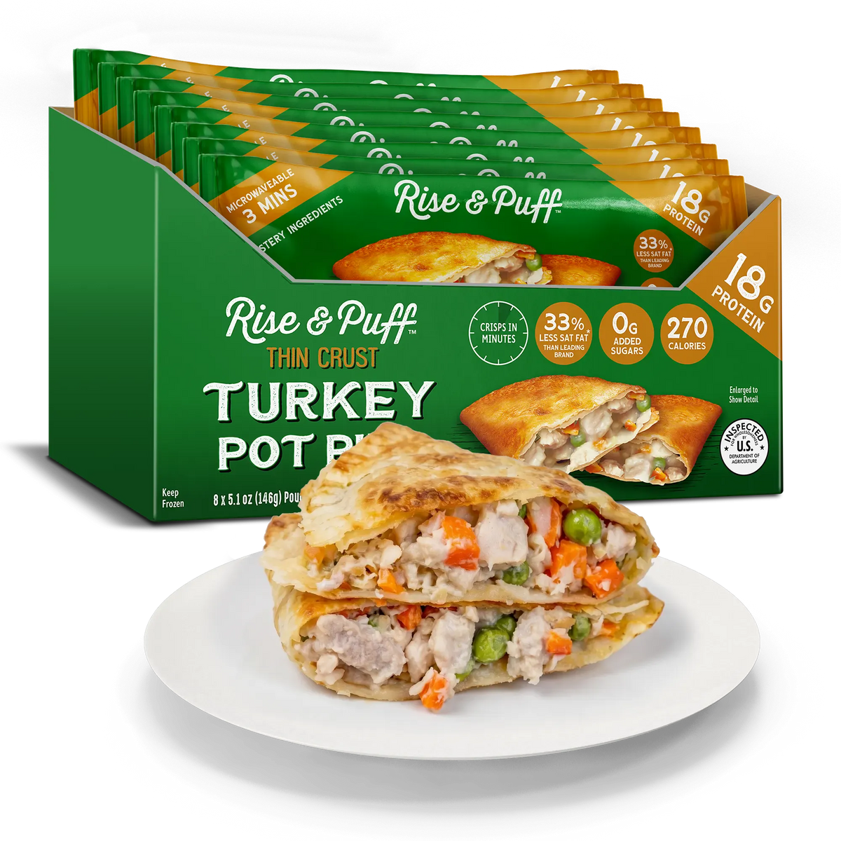 Turkey Pot Pie with flaky crust and tender turkey in a creamy vegetable filling for a quick frozen meal